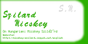 szilard micskey business card